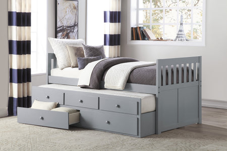 Galen Grey Twin Captain's Bed