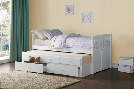 Galen White Twin Captain's Bed