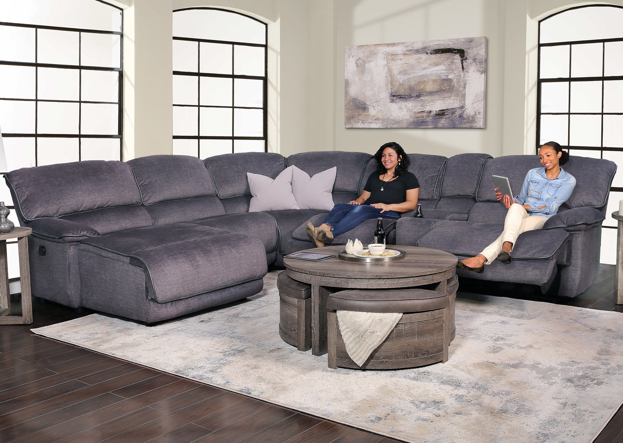 Grenada 6 Piece Power Reclining Sectional Kane's Furniture
