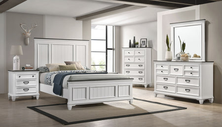 Dormitorio con cinco piezas en paneles estilo Lake House