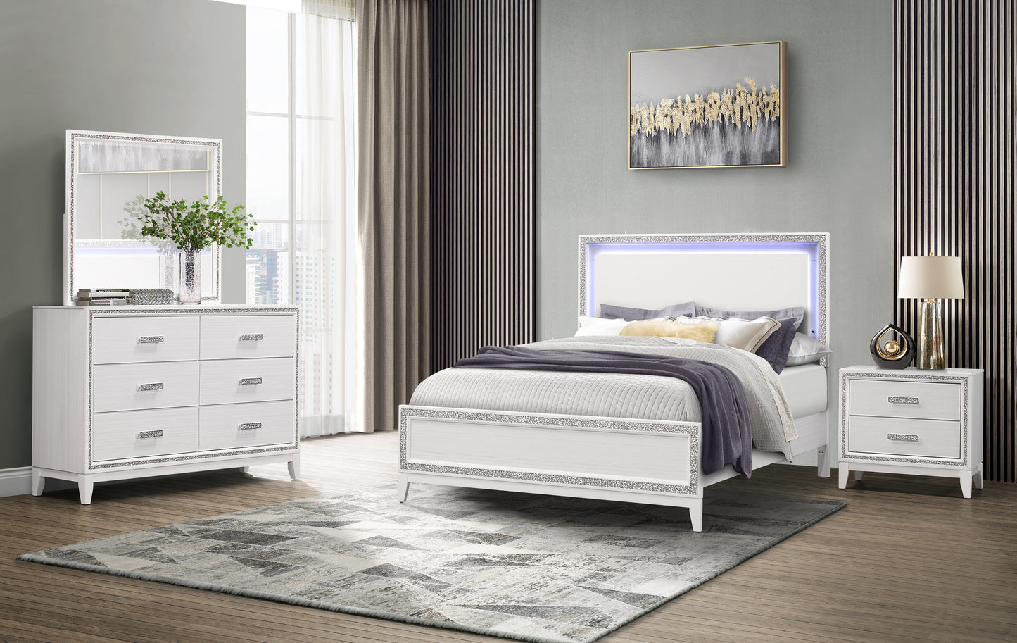 Lily White 5 Piece Queen Panel Bedroom