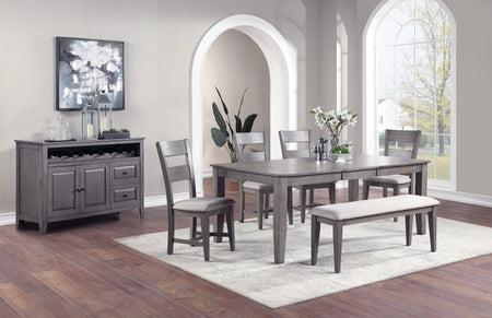 Juego de comedor de 5 piezas en color gris mango