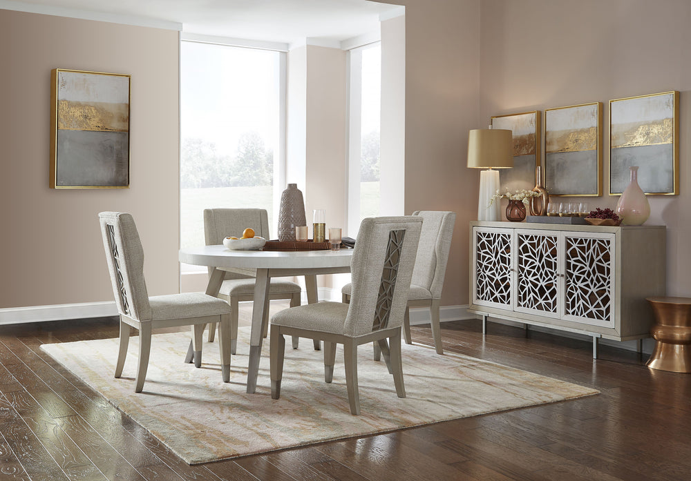 Juego de comedor redondo de cinco piezas Ryker Champagne