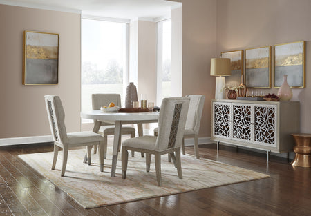 Juego de comedor redondo de cinco piezas Ryker Champagne
