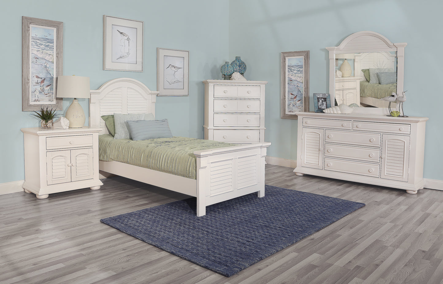 Summer House Oyster White 5 Piece Twin Bedroom