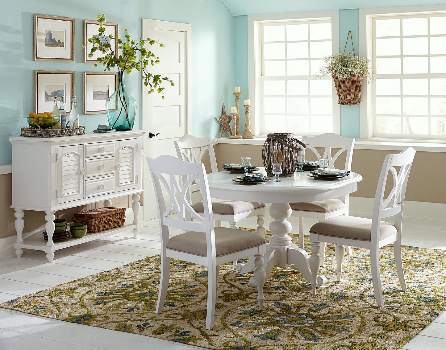 Summer House White 5 Piece Dining Set
