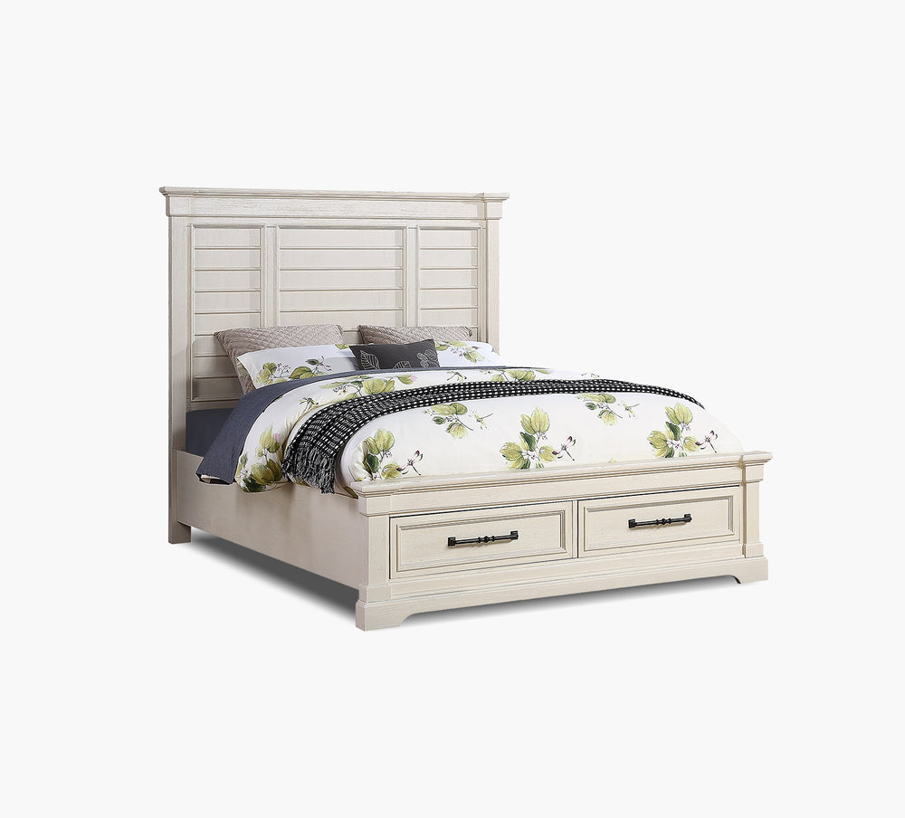 Woodbridge White Queen Storage Bed